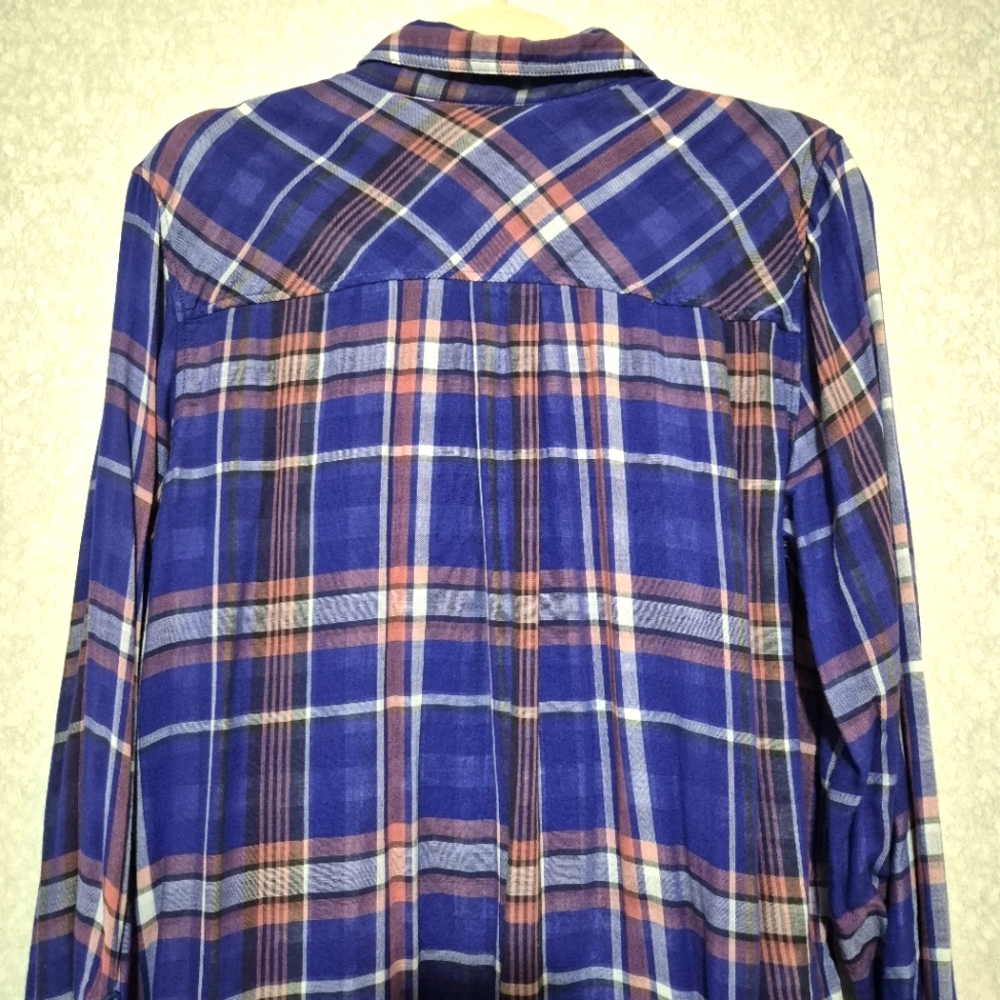 EXPRESS.. Blue and Pink Plaid TUNIC-SHIRT...SIZE:L - Picture 8 of 11